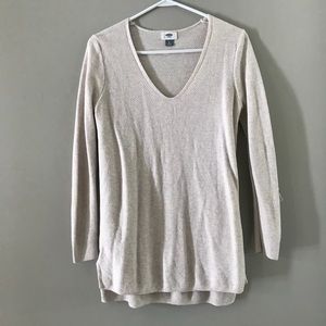 Cream v-neck sweater